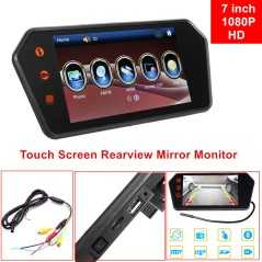 Moniteur de rétroviseur de voiture à écran tactile Bluetooth MP5 Internet TF USB HD 1080p LCD Mirror PAL NTSC voiture 7"