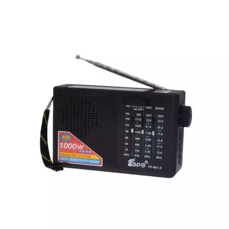 Radio solaire portable rechargeable FEPE FP-801-S avec 4 bandes