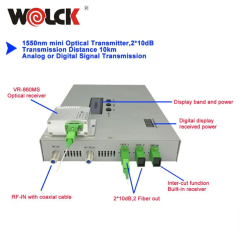 Mini émetteur laser à fibre optique Wolck 1550nm CATV avec 2 sorties 10mw 20dbm