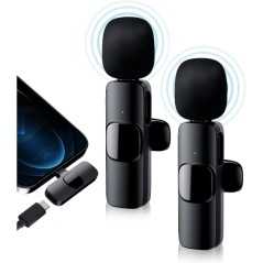 Microphone Lavalier sans fil micro cravate double K9-C-2IN1 Type-C pour android USB C, enregistrement audio vidéo