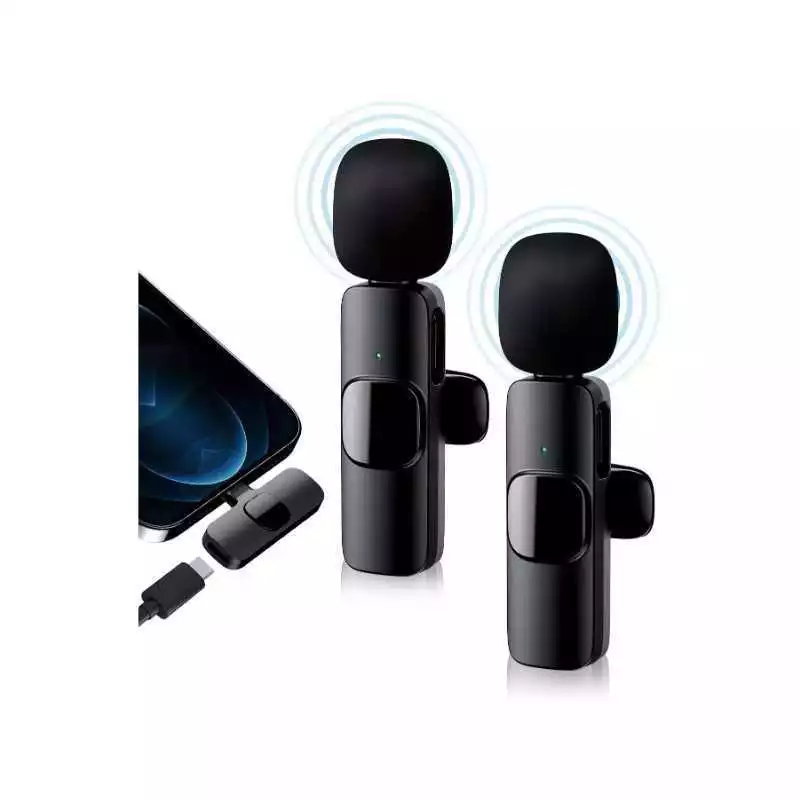 Microphone Lavalier sans fil micro cravate double K9-C-2IN1 Type-C pour android USB C, enregistrement audio vidéo