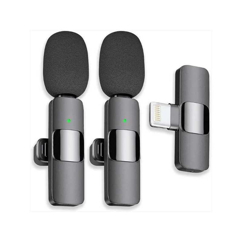 Microphone Lavalier sans fil pour enregistrement Audio vidéo iPhone Android