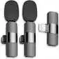Microphone Lavalier sans fil micro cravate double K9-L-2IN1 pour Iphone, enregistrement audio vidéo