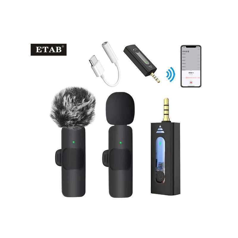 Microphone cravate Lavalier sans fil double K35-2 à condensateur omnidirectionnel pour appareil photo, haut-parleur, Smartphone, Microphone cravate Lavalier sans fil double K35-2 à condensateur omnidirectionnel pour appareil photo, haut-parleur, Smartphone,