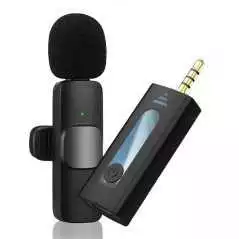 Microphone cravate Lavalier sans fil 3.5mm K35-1 à condensateur omnidirectionnel, pour appareil photo, haut-parleur, Smartphone