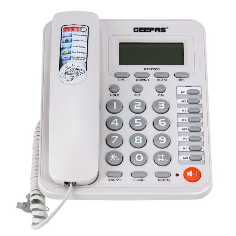 Téléphone fixe Geepas GTP-7220 avec identification de l'appelant Téléphone fixe Geepas GTP-7220 avec identification de l'appelant