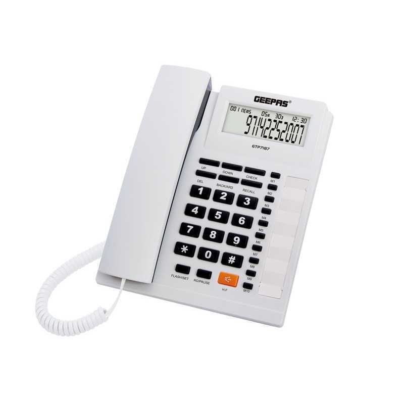 Téléphone fixe Geepas GTP-7187 Appel Mains Libres, 16 Sonneries Téléphone fixe Geepas GTP-7187 Appel Mains Libres, 16 Sonneries