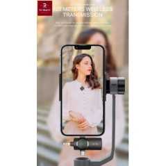 Microphone cravate lavalier sans fil double AP009-2-3IN1 à revers pour Camera, Android, PC et IOS