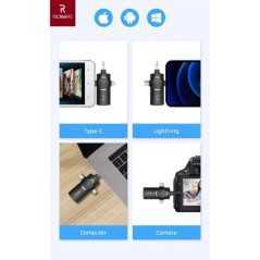 Microphone cravate lavalier sans fil double AP009-2-3IN1 à revers pour Camera, Android, PC et IOS