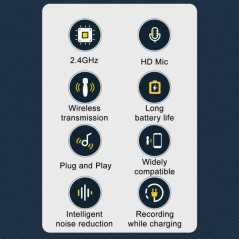 Mini microphone cravate lavalier sans fil AP004-L avec boîtier de chargement pour iPhone