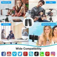 Microphone cravate sans fil J11-L / iPHONE avec boîtier de chargement, lot d'un seul micro à revers pour iPhone