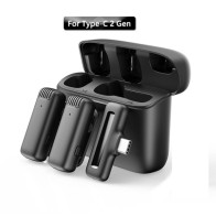 Microphone cravate sans fil J13-L / iPHONE avec boîtier de chargement, lot de double micro à revers pour iPhone