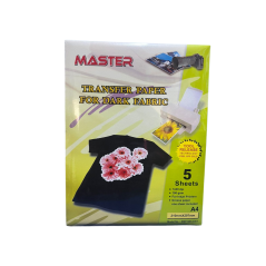 Papier de transfert pour tissu foncé 5 feuilles Master EMP7265-A4-5
