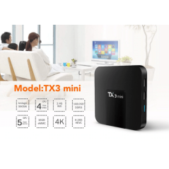 Mini TV Box TX3 4K Amlogic S905W Quad core H.265 décodage 2.4 GHz WiFi 2Go / 16Go