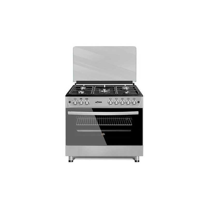 Cuisinière à Gaz ASTECH 5 Feux 90x60 cm - Inox Grande Capacité "Full Option"