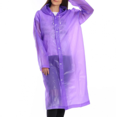 Manteau de pluie bouton imperméable clair transparent a capuche