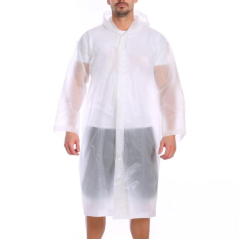 Manteau de Pluie Transparent à Capuche | Imperméable Clair à Boutons