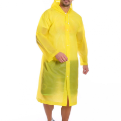 Manteau de Pluie Transparent à Capuche | Imperméable Clair à Boutons