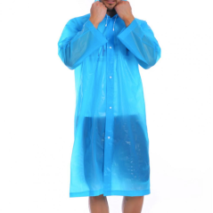 Manteau de Pluie Transparent à Capuche | Imperméable Clair à Boutons