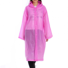 Manteau de Pluie Transparent à Capuche | Imperméable Clair à Boutons