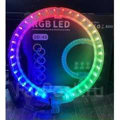 Ring light LED colorée 45 cm RGB MJ18 3D pour trépied selfie et vidéo