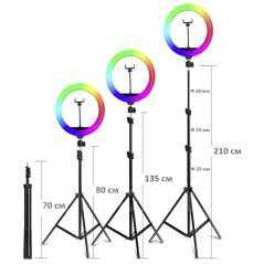 Ring light LED colorée 45 cm RGB MJ18 3D pour trépied selfie et vidéo