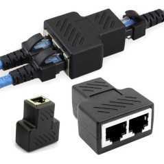 Adaptateur de répartiteur RJ45, Câble Ethernet RJ45 CAT5 6 Port LAN 1 à 2 façons femelle