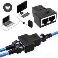Adaptateur de répartiteur RJ45, Câble Ethernet RJ45 CAT5 6 Port LAN 1 à 2 façons femelle