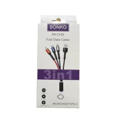 Cable de recharge rapide et de synchronisation de données pour téléphone SONKO RS-CV05