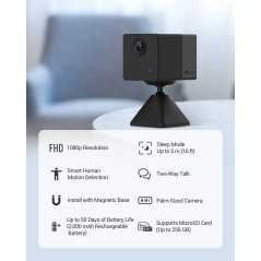 Caméra Surveillance Intérieure EZVIZ BC2 WiFi 2.4Ghz avec Batterie de 2000mAh