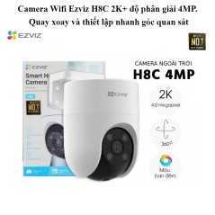 Caméra Wi-Fi extérieure panoramique et inclinable EZVIZ CS-H8C 4MP Vision nocturne couleur Couverture à 360° Suivi automatique