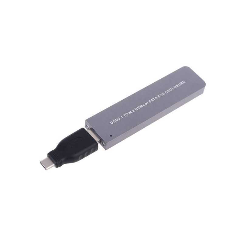 Boitier Disque Dur SSD USB 3.1 vers NVMe ou SATA SSD ENCLOSURE