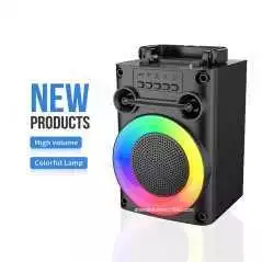 Haut parleur Bluetooth Stéréo portable ZQS1455 pour l'extérieur avec la radio FM, Lumière RGB et microphone