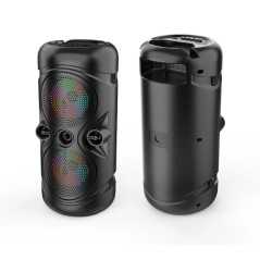 Haut-parleur sans fil bluetooth portable à lumière led ZQS4259 double caisson de basse multimédia de 4 pouces