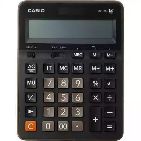 Calculatrice de bureau Casio GX12B-BK grand écran de 12 chiffres