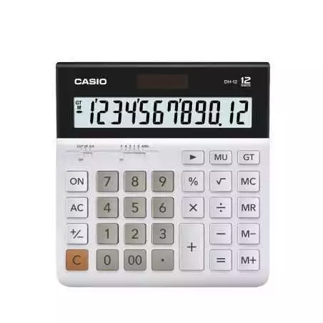 Calculatrice de bureau CASIO DH-12-WE avec un écran de 12 chiffres
