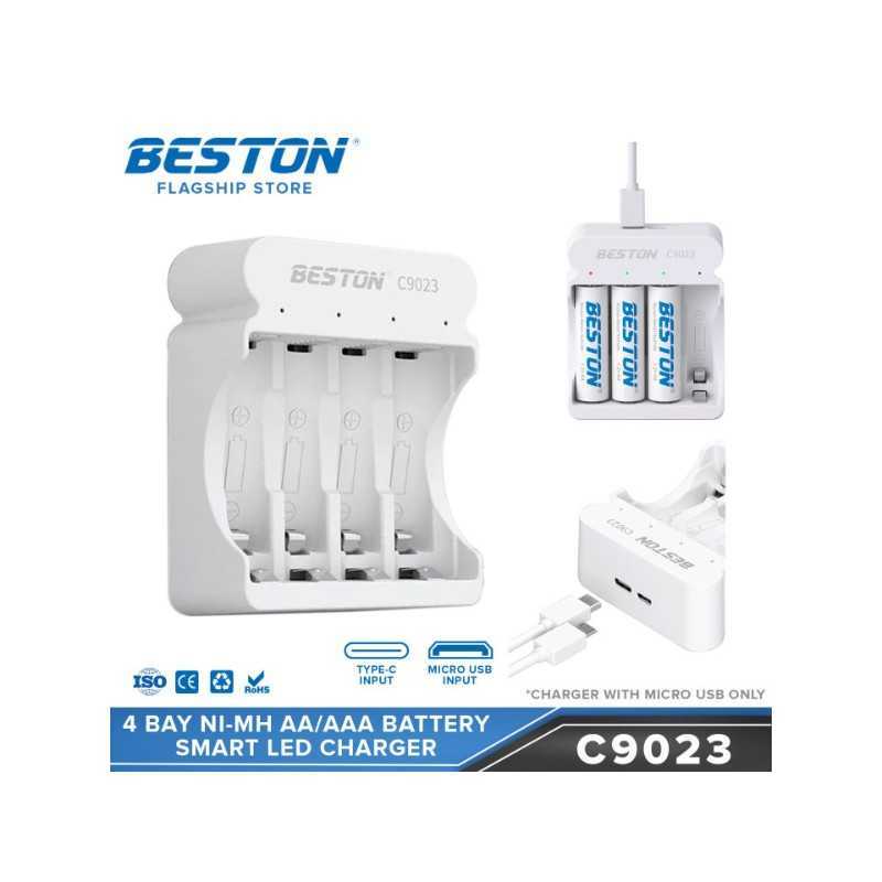 Chargeur universel de batterie BESTON C9023 rechargeable 4x AA/AAA Ni-MH à 4 emplacements Chargeur universel de batterie BESTON C9023 rechargeable 4x AA/AAA Ni-MH à 4 emplacements