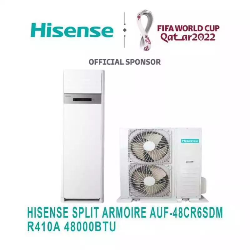 Split climatiseur armoire HISENSE 48000 BTU AUF-48CR6SDM 5cv