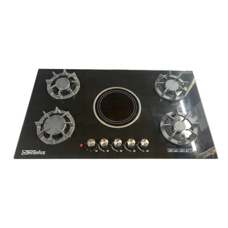 Plaque de Cuisson Technolux TEC5GE 90X60 4F A Gaz Et 1F Electrique Noir Plaque de Cuisson Technolux TEC5GE 90X60 4F A Gaz Et 1F Electrique Noir