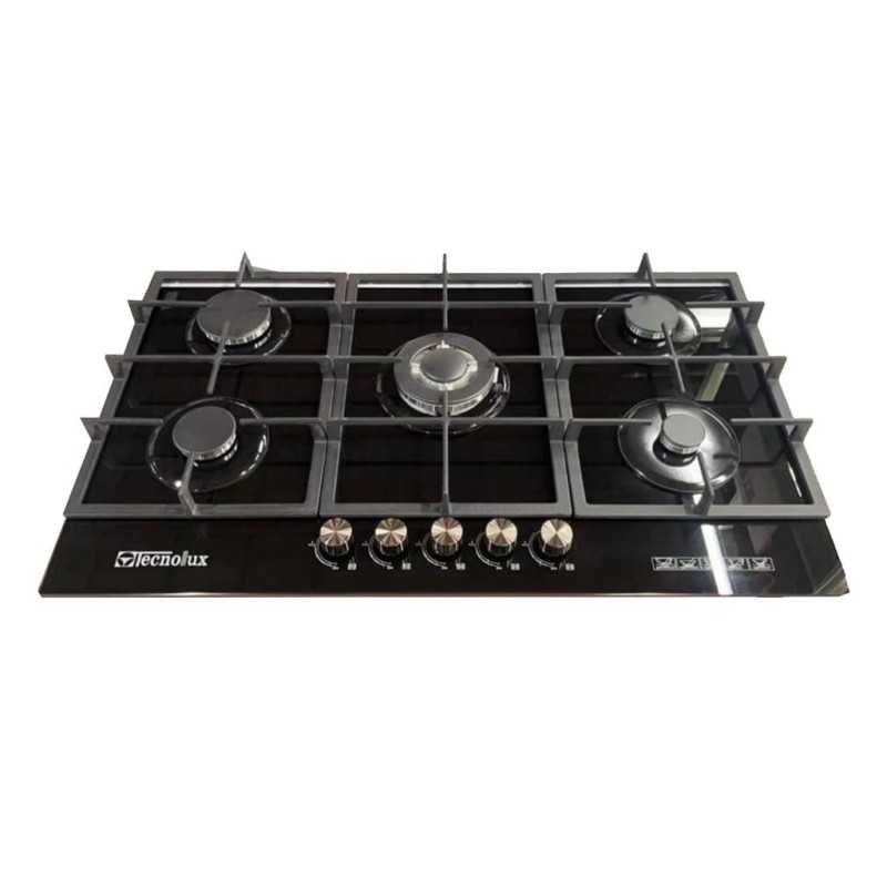 Plaque de Cuisson Technolux TEC55GG 5Feux 90X60 A Gaz Noir Plaque de Cuisson Technolux TEC55GG 5Feux 90X60 A Gaz Noir