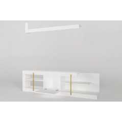 Ensemble meuble TV T722 et étagère Manon Blanc