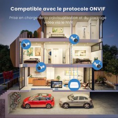 Caméra Wi-Fi extérieur Tenda CT6 2K enregistrement audio couleur résistant aux intempéries détection humaine