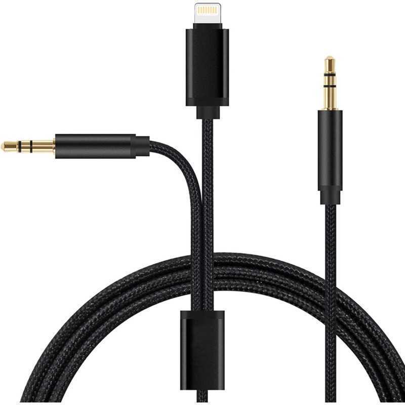 Câble audio auxiliaire 2 en 1 pour iOS et Android