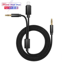 Câble audio auxiliaire 2 en 1 pour iOS et Android