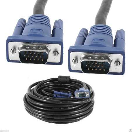 Cable VGA mâle vers VGA mâle HD15 15 broches 50 pieds 15m 50 pieds câble d'extension