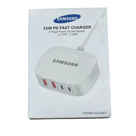 Prise de Courant Samsung 35W (MAX) 2 Types C 2 Prises USB 4 Prises Adaptateur