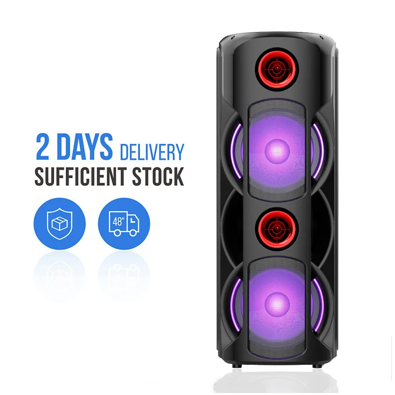 Haut parleur Bluetooth sans fil haute puissance 80W, caisson de basses Portable son Surround 360 stéréo avec micro à distance Haut parleur Bluetooth sans fil haute puissance 80W, caisson de basses Portable son Surround 360 stéréo avec micro à distance