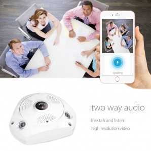 Caméra IP panoramique 3D sans fil à 360° avec caméra vocale - vision nocturne Système de sécurité Support Android et iOS