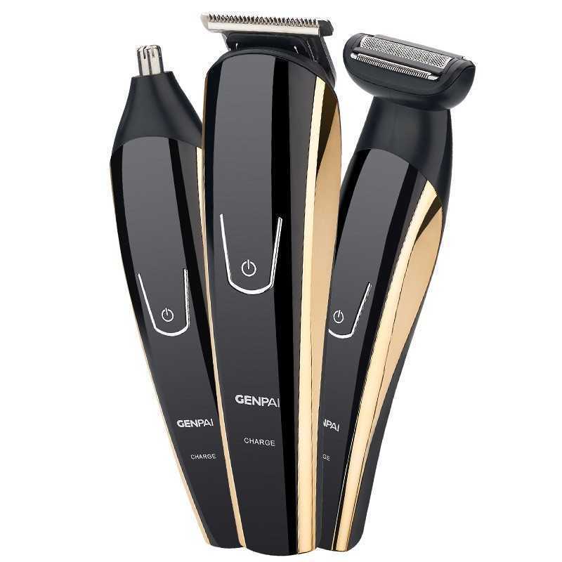 Tondeuse et Rasoir électrique GENPAI trois-en-un multi-usages Rechargeable Barbe couteau rasoir cheveux