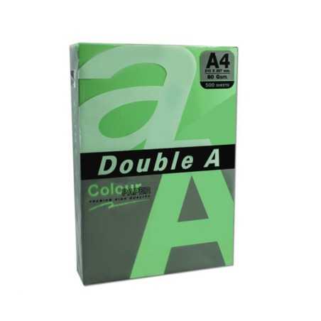 Paquet de 25 feuilles papier couleur Vert pastel A4 DOUBLE A (80g/m2)